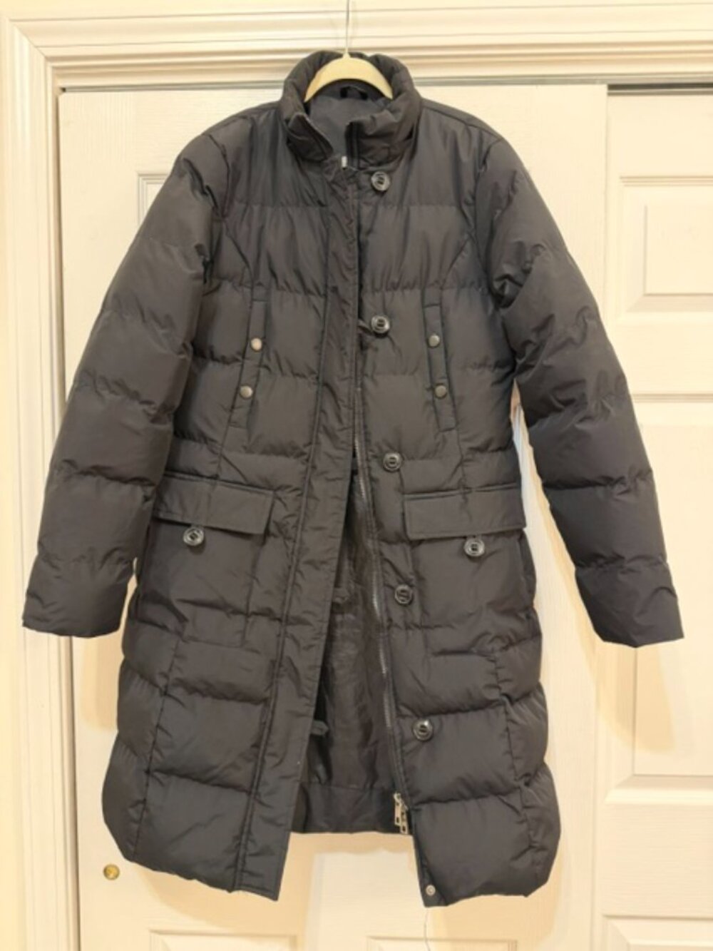 women black long quilted puffer coat-warm winter jacket M